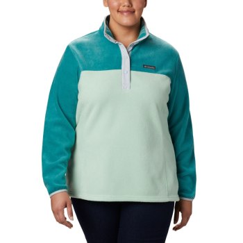 Columbia Pullover Dames, Benton Springs Half Snap Plus Size Mintgroen LichtGroen, 65NLHDISQ